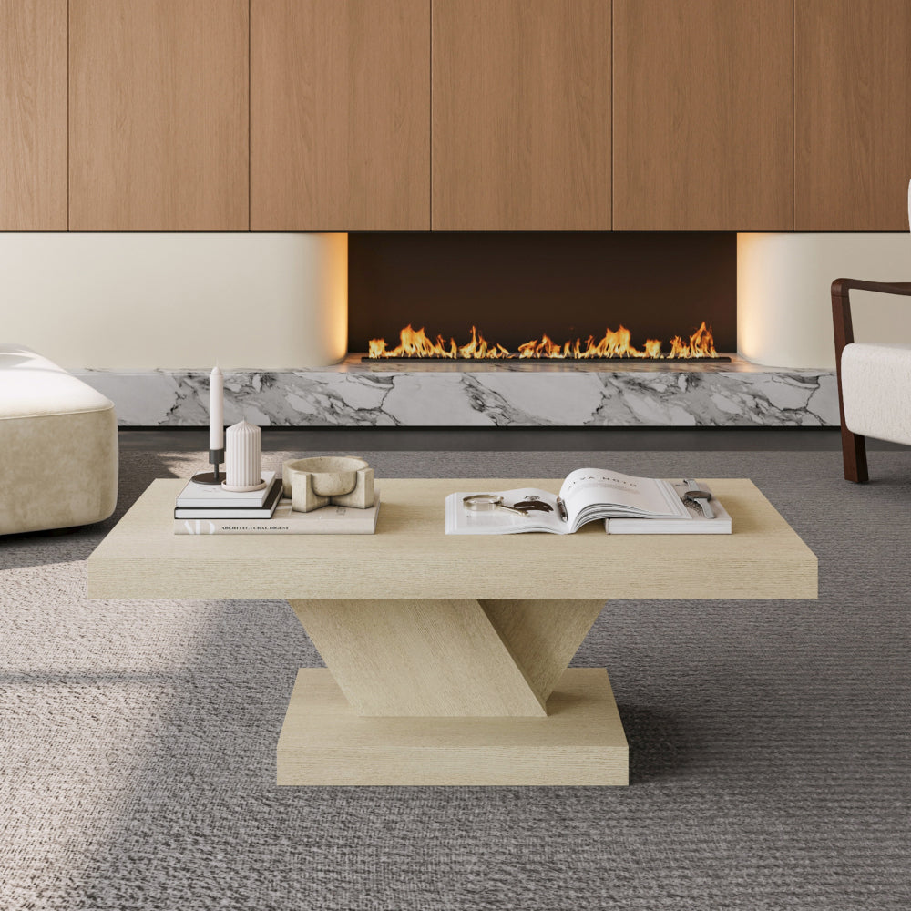 47 inch large modern   coffee table storage shelf solid - Temu