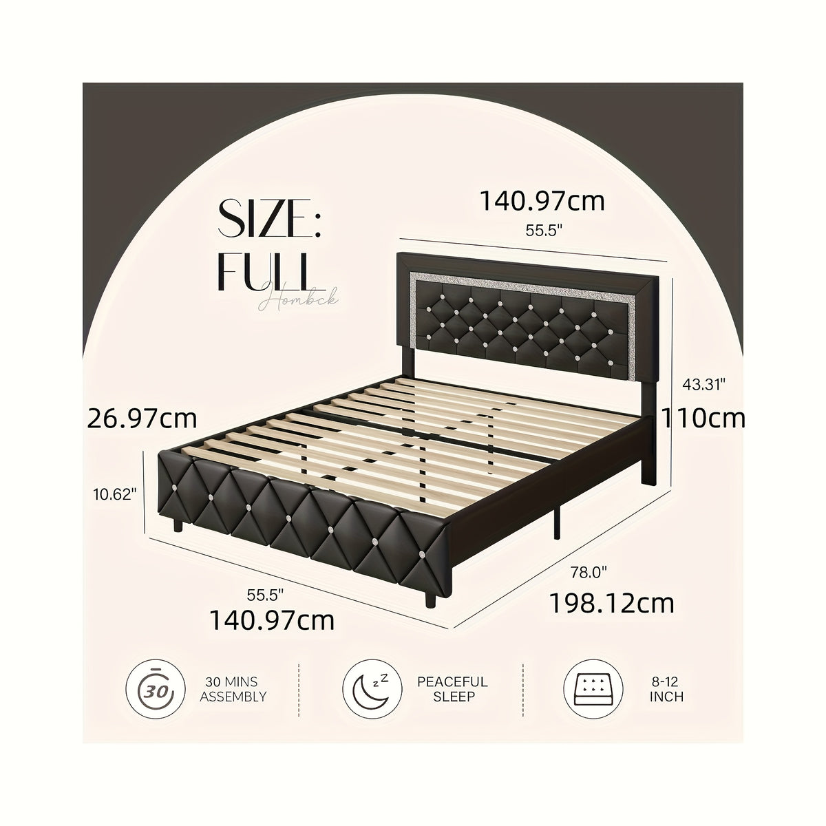 twin full queen king platform bed frame - Temu