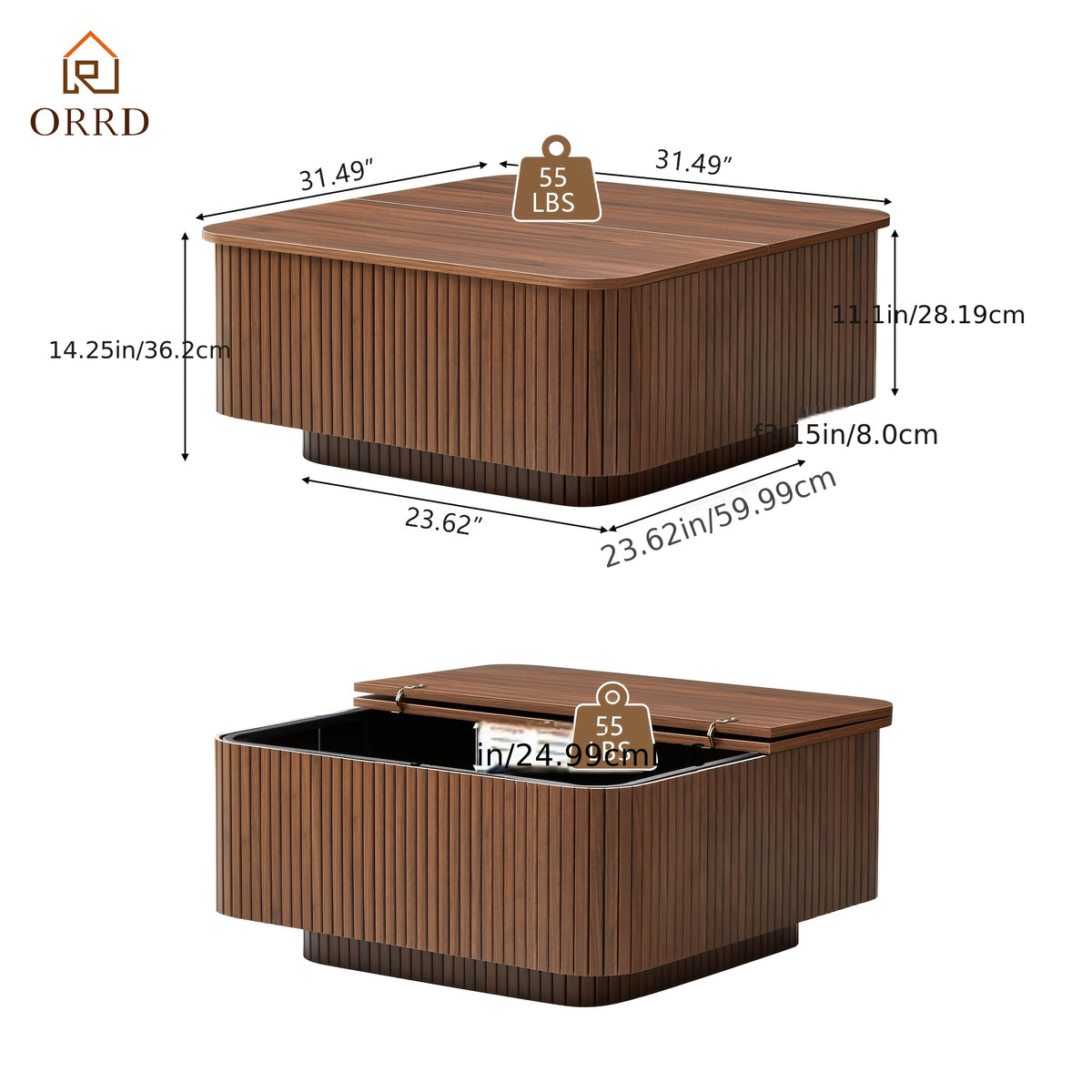 31   coffee table fluted floating base   - Temu