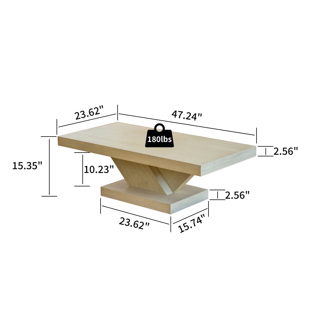 47 inch large modern   coffee table storage shelf solid - Temu