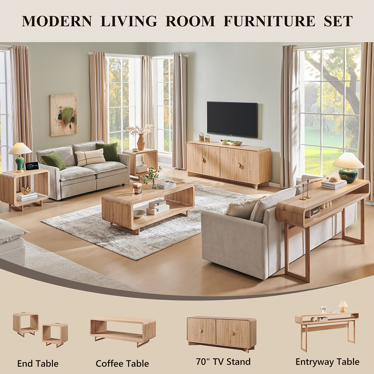 wooden coffee table storage shelf modern 2 tier rectangular - Temu