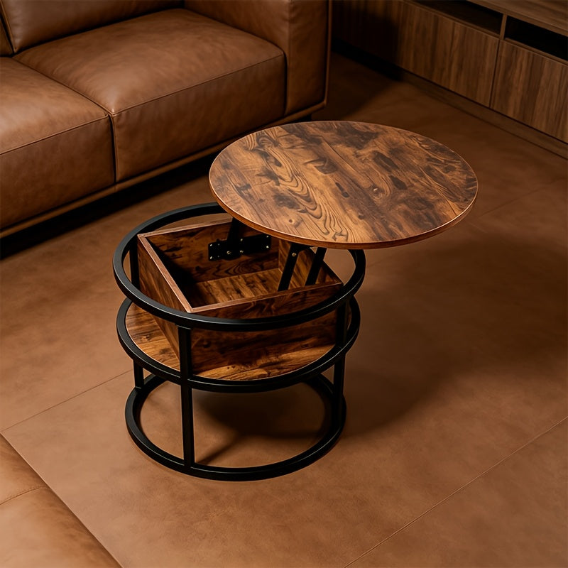 circular lifting storage coffee table industrial   - Temu