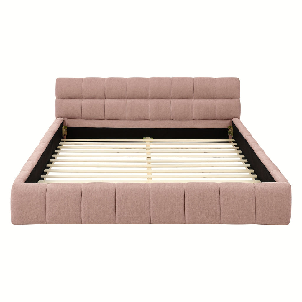 68 queen size modern bed cute puff grid pattern chenille - Temu