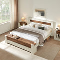 king queen size platform bed frame storage footboard - Temu