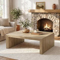 47 inch rectangle coffee table farmhouse wooden rectangular - Temu