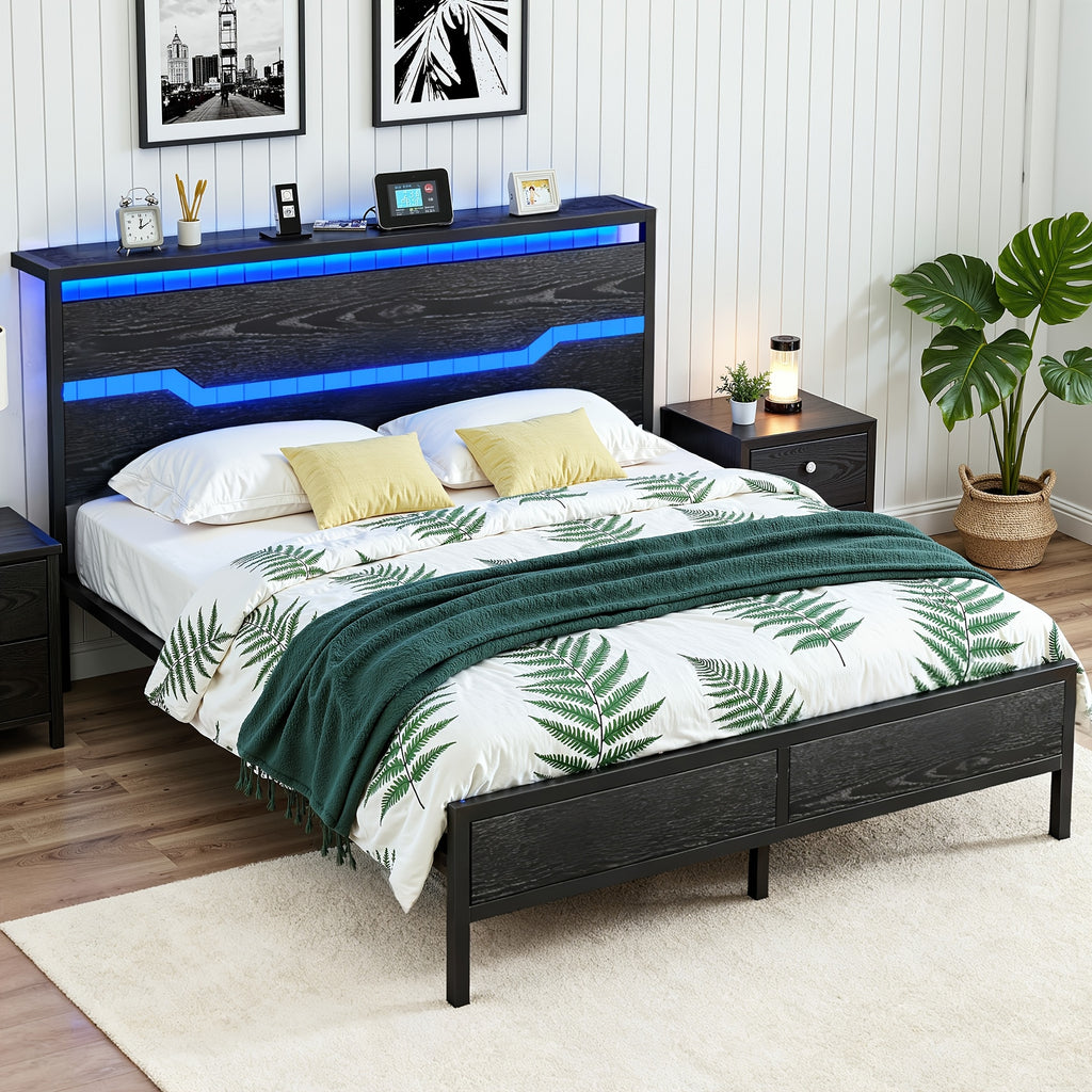 rustic farmhouse king bed frame headboard   - Temu