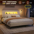 queen bed frame velvet material soft wrapped bed - Temu