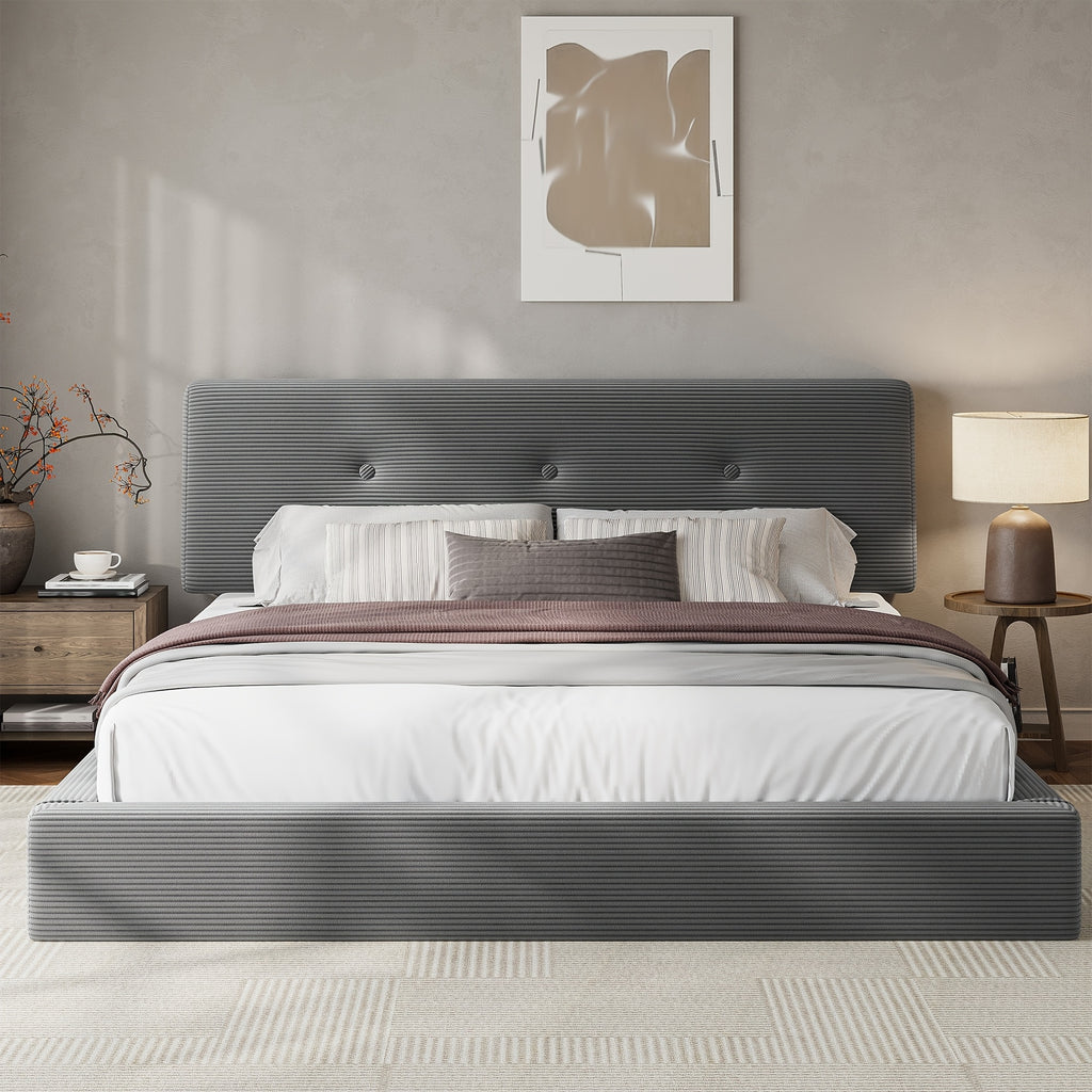 cloud bed frame adjustable headboard upholstered soft king - Temu