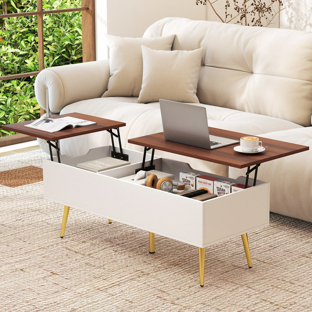 47 inch lift top coffee table 2 hidden compartments walnut - Temu