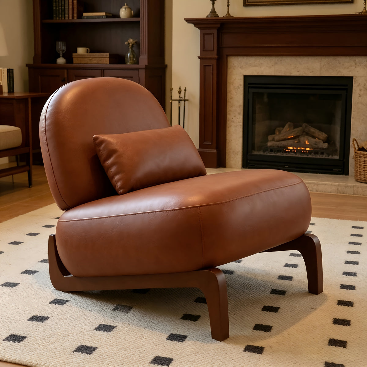 single person lazy sofa without armrests solid wood curved - Temu