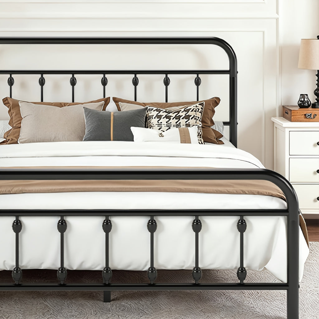 14 inch vintage metal bed frame iron headboard footboard - Temu