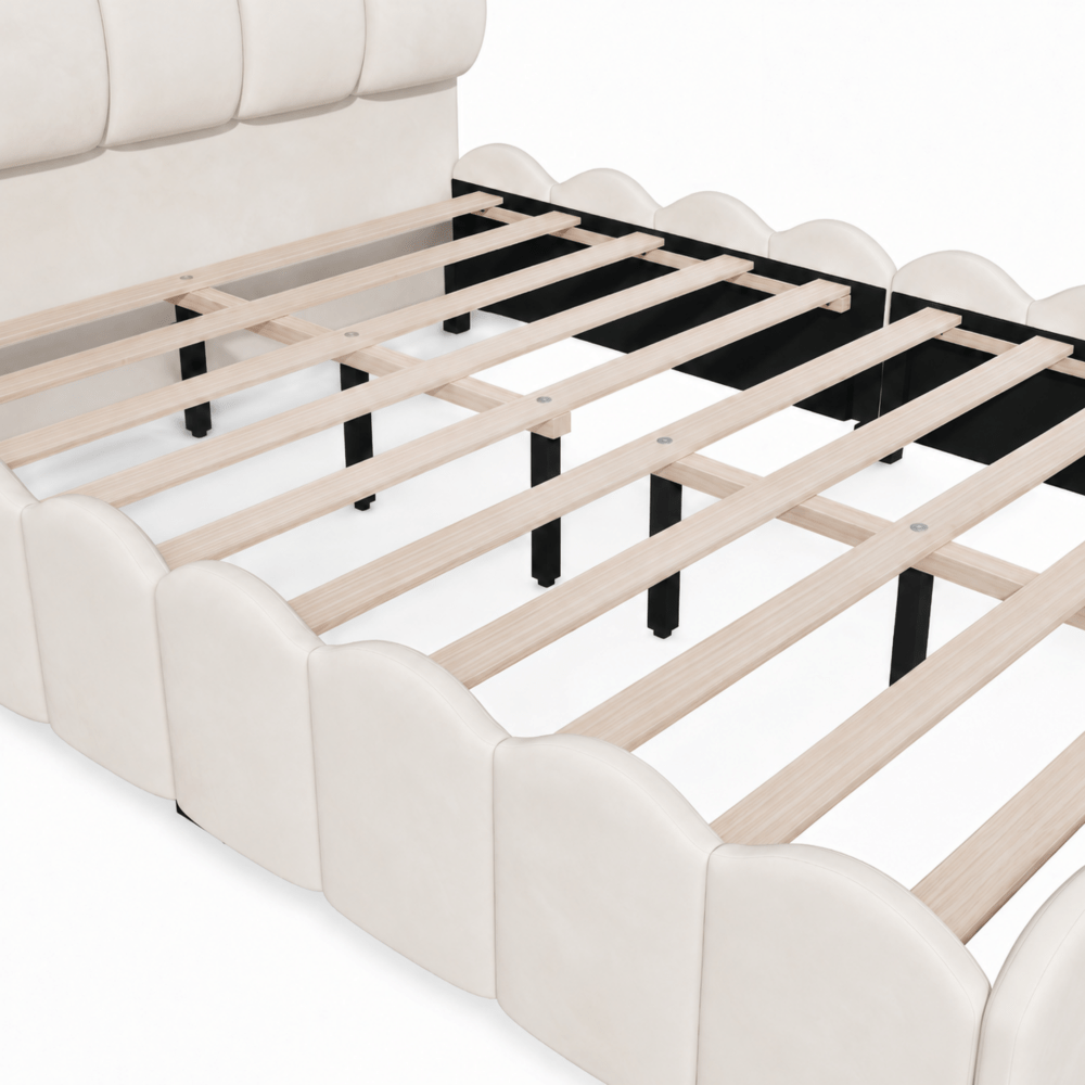 full size fully upholstered velvet platform bed frame tall - Temu