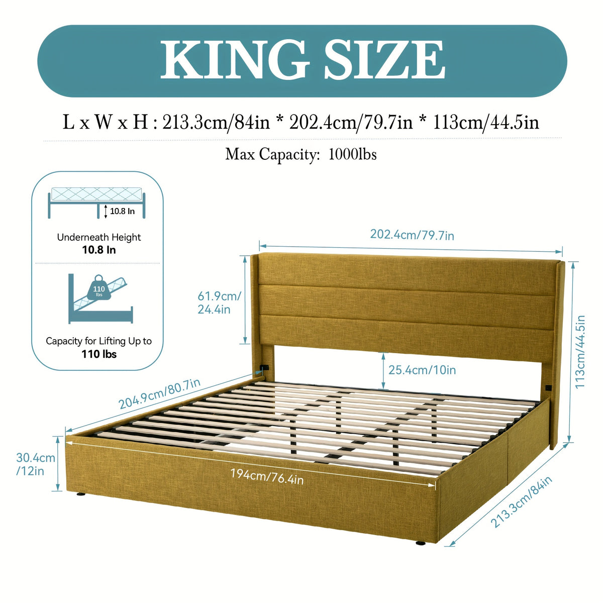 full queen king size lift storage upholstered - Temu