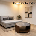 1pc modern round coffee table curved grey tabletop storage - Temu