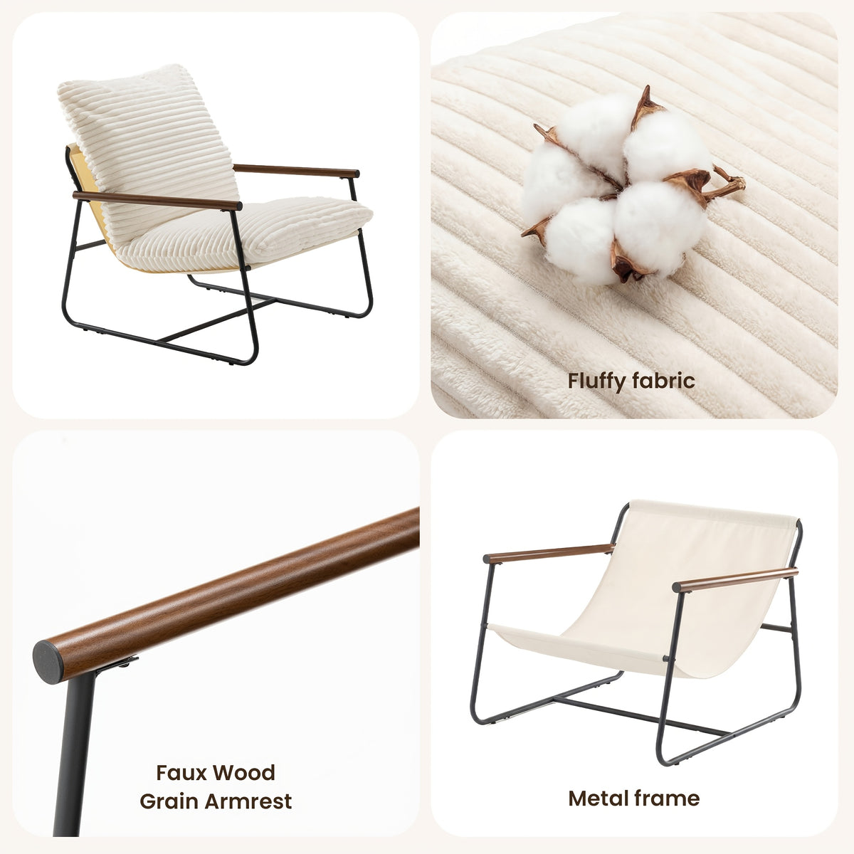 29 5in iron armchair padded cushion heavy duty metal accent - Temu