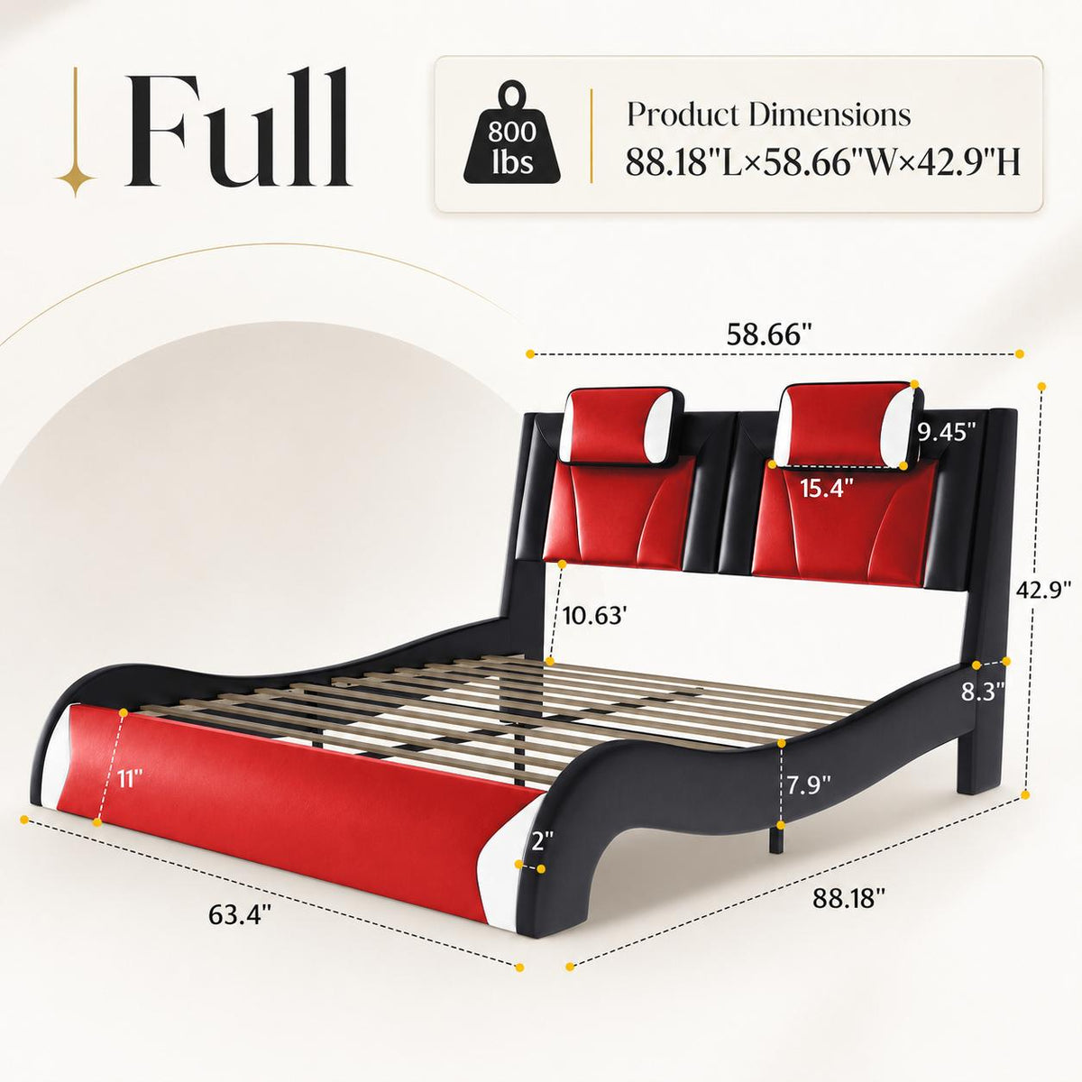 led upholstered platform bed racing seat headboard - Temu
