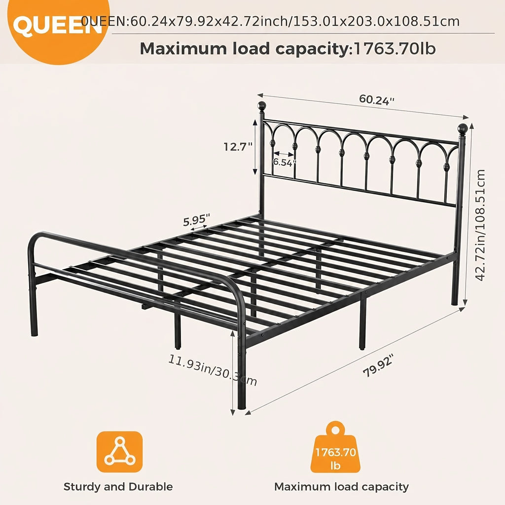 a metal bed frame featuring bed storage a rounded base - Temu
