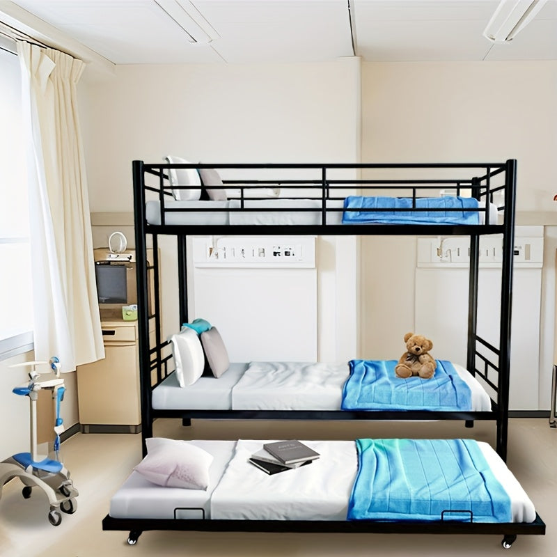 77 l metal bunk bed trundle twin bunk bed ladder - Temu