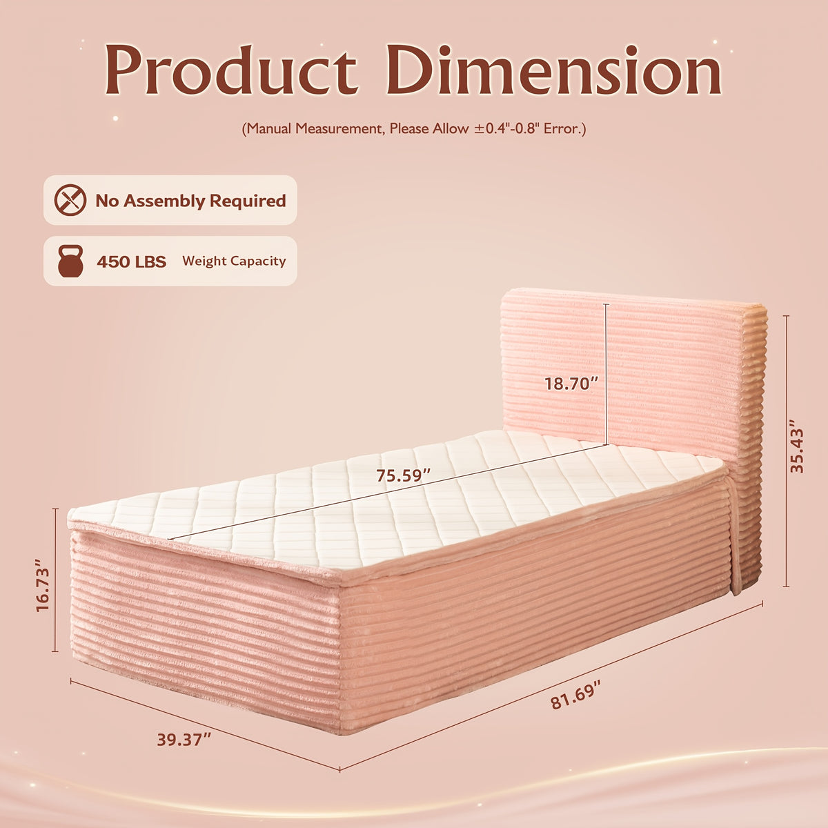 complete sofa bed set mattress headboard no assembly - Temu