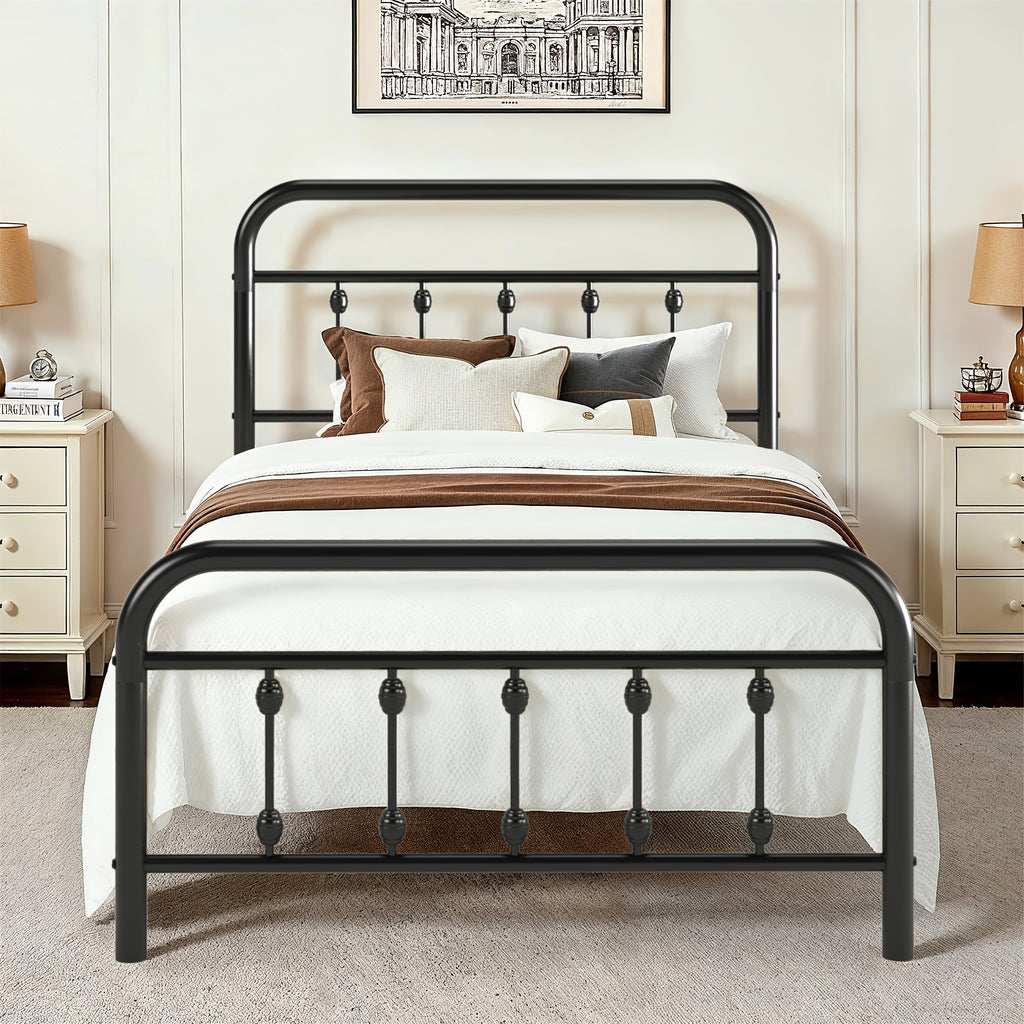 14 inch vintage metal bed frame iron headboard footboard - Temu