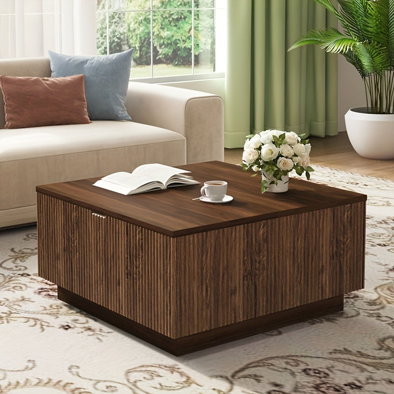coffee table   square walnut stylish   design - Temu