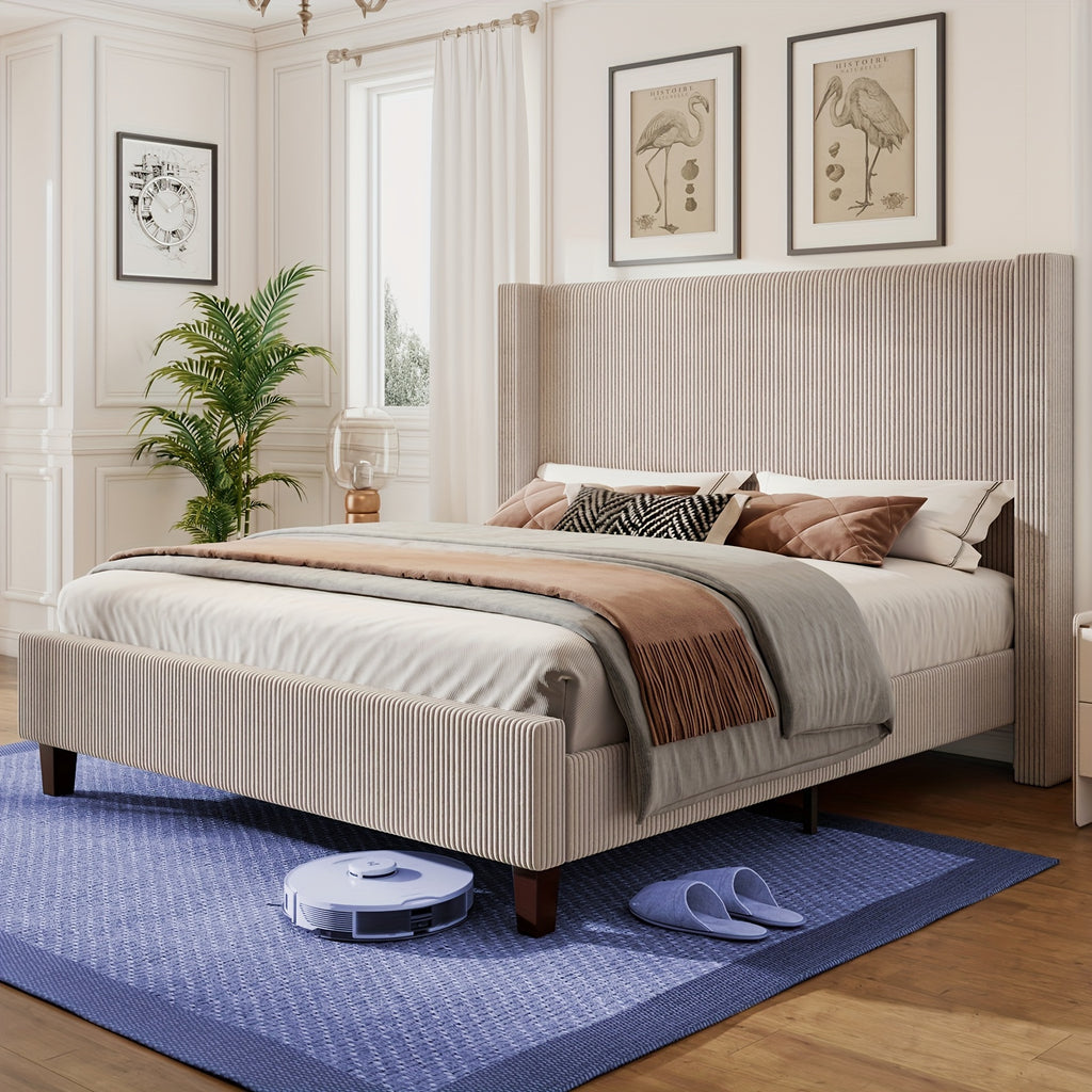 50 8 upholstered platform bed frame corduroy bed frame - Temu