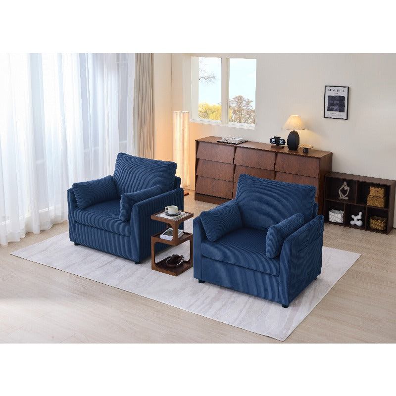 37 75 corduroy accent chair side storage pockets modern - Temu