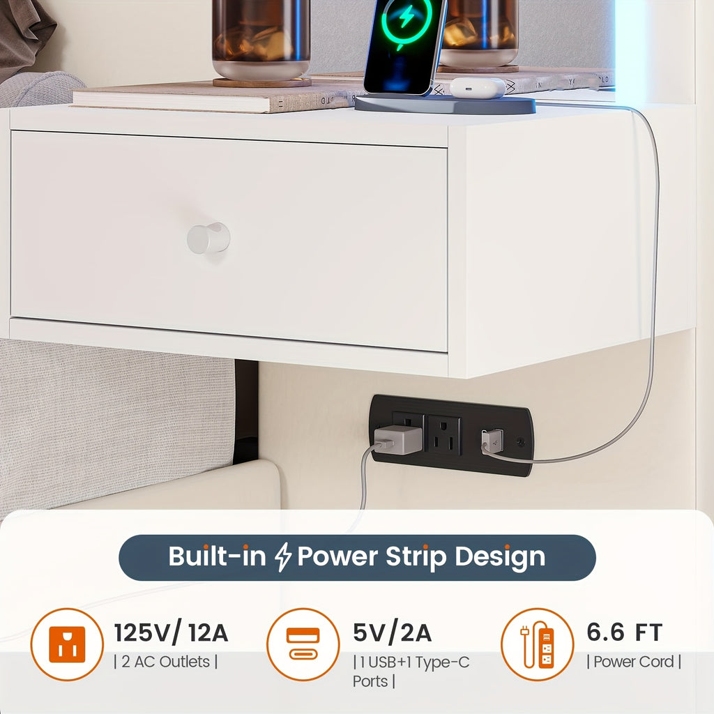 queen size bed frame 2 nightstands mirror modern platform - Temu