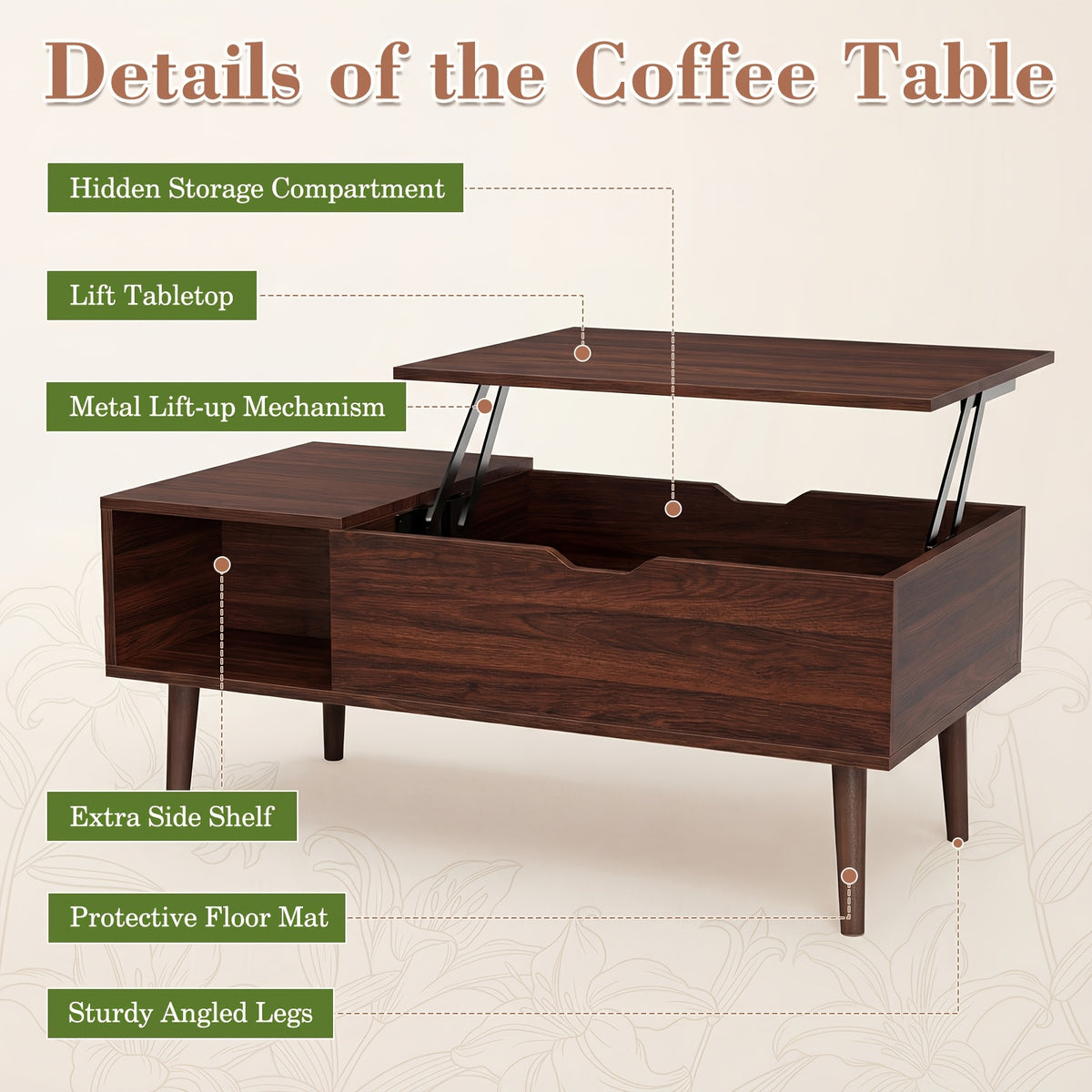 height adjustable wooden   table hidden - Temu