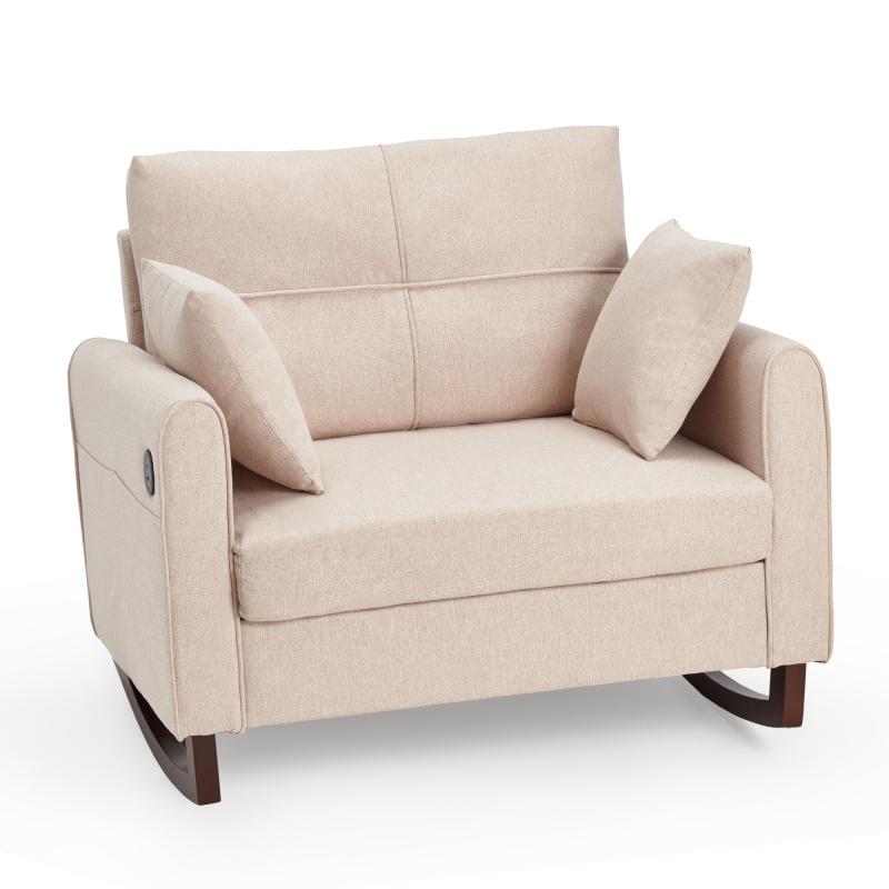 extra large beige rocking chair padded double width armchair - Temu