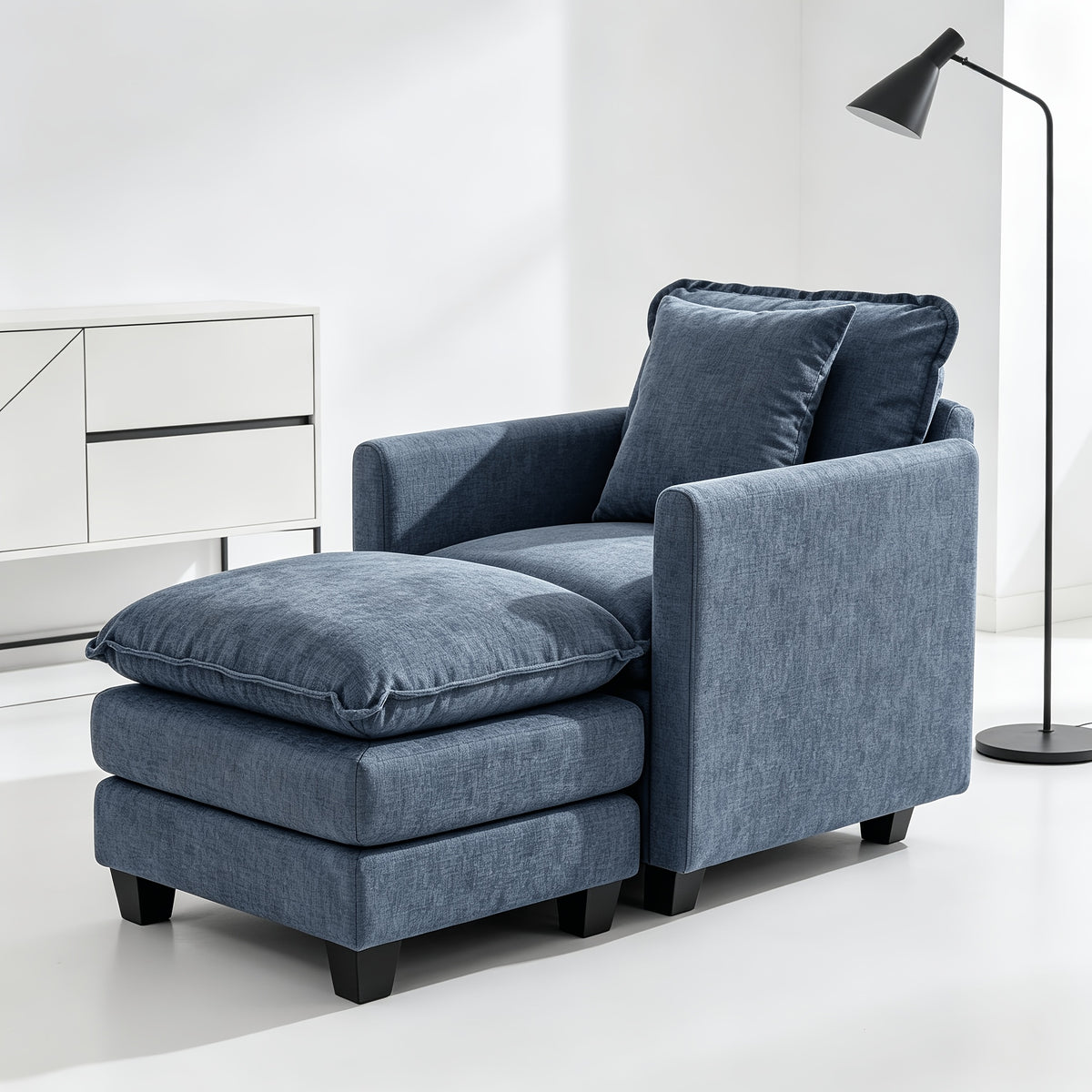 31 inch cloud accent chair storage   modern chenille - Temu