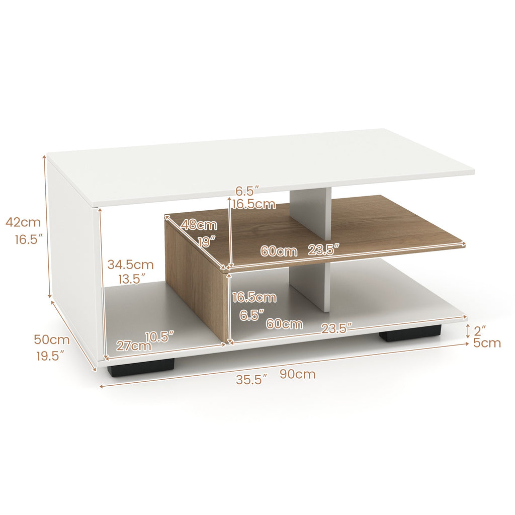 3 tier geometric coffee table modern   - Temu