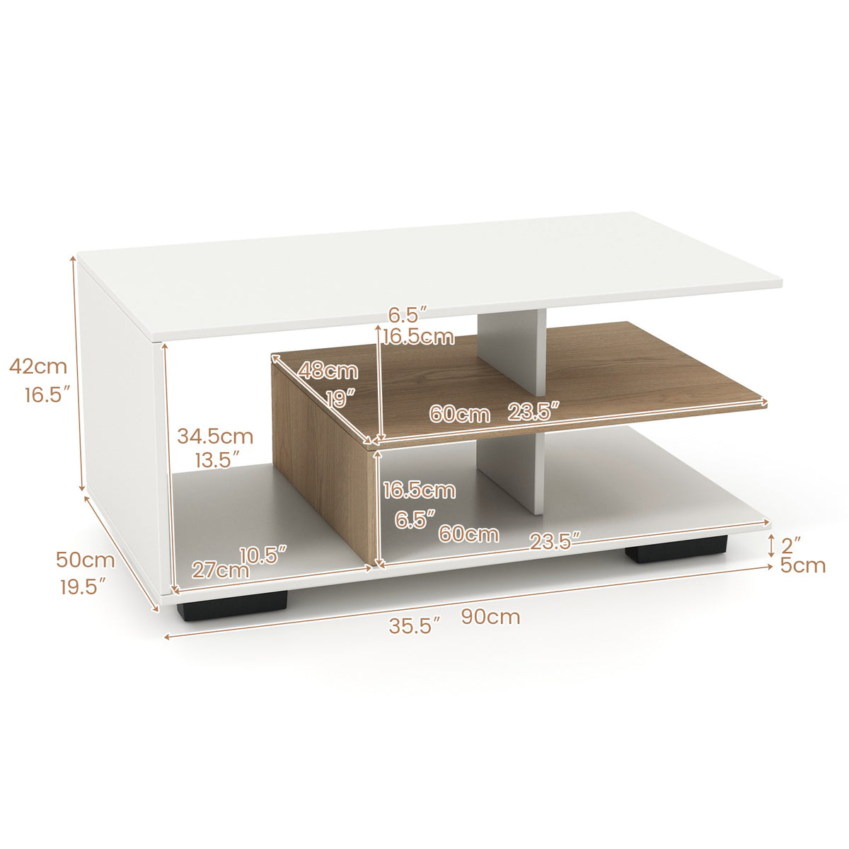3 tier geometric coffee table modern   - Temu