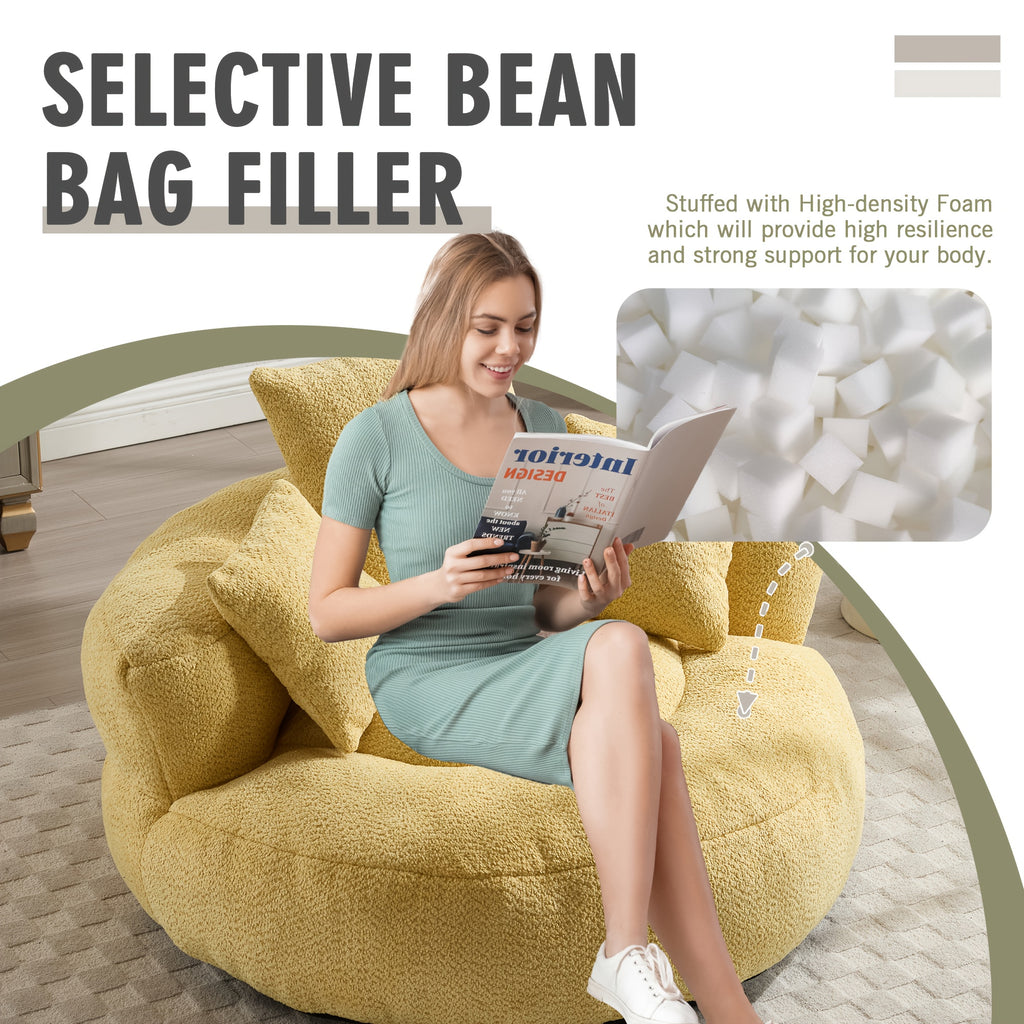 lazy sofa chenille durable   lounger high back bean - Temu