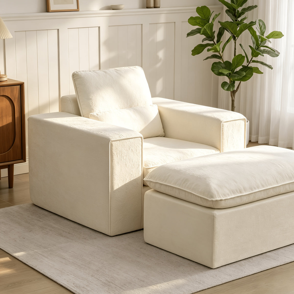 43 7 wide indoor boneless cloud chaise lounge chair   - Temu