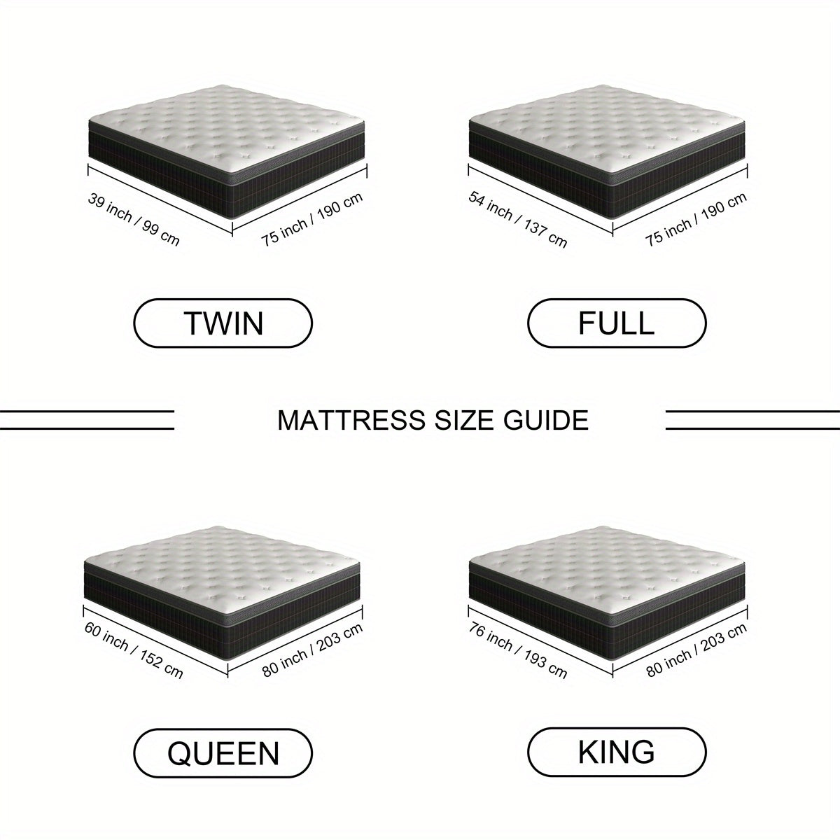10 12 14 twin full queen king size mattress   memory - Temu