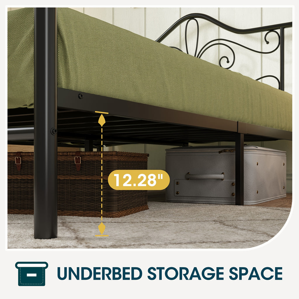 metal bed frame headboard platform bed   - Temu