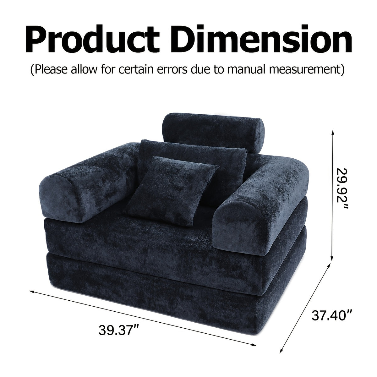 120cm wide navy blue plush velvet single sofa chair cozy - Temu